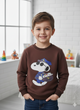 Snoopy Brown Premium Fleece SweatShirt