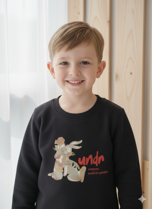 Patpat Rabbit Black Undr - Premium Fleece SweatShirt