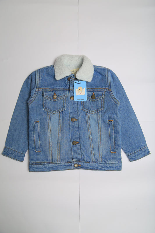 Denim Jacket with inner fur - Basic Blue