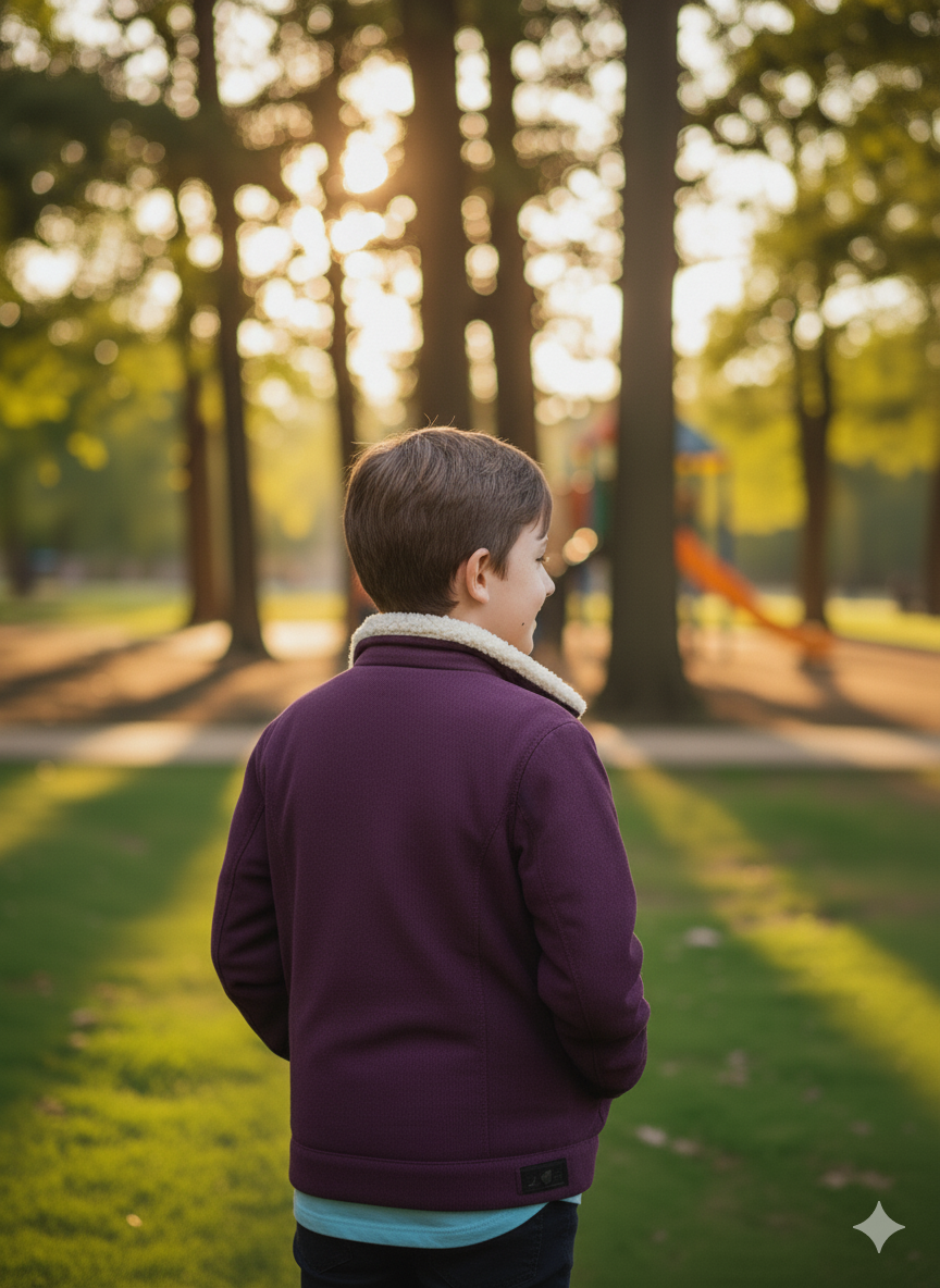 Violet corduroy Inner Furr jacket