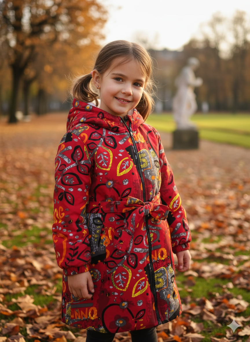 Printed Long Coat With Full Inner Furr