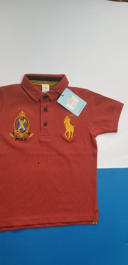 Boys Polo Shirt - Rust Brown