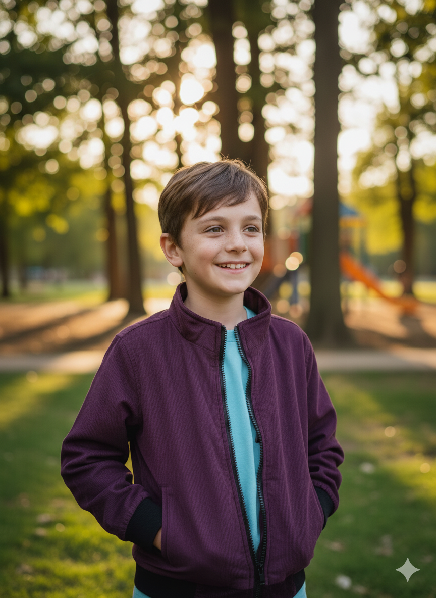 Violet corduroy Inner Furr jacket