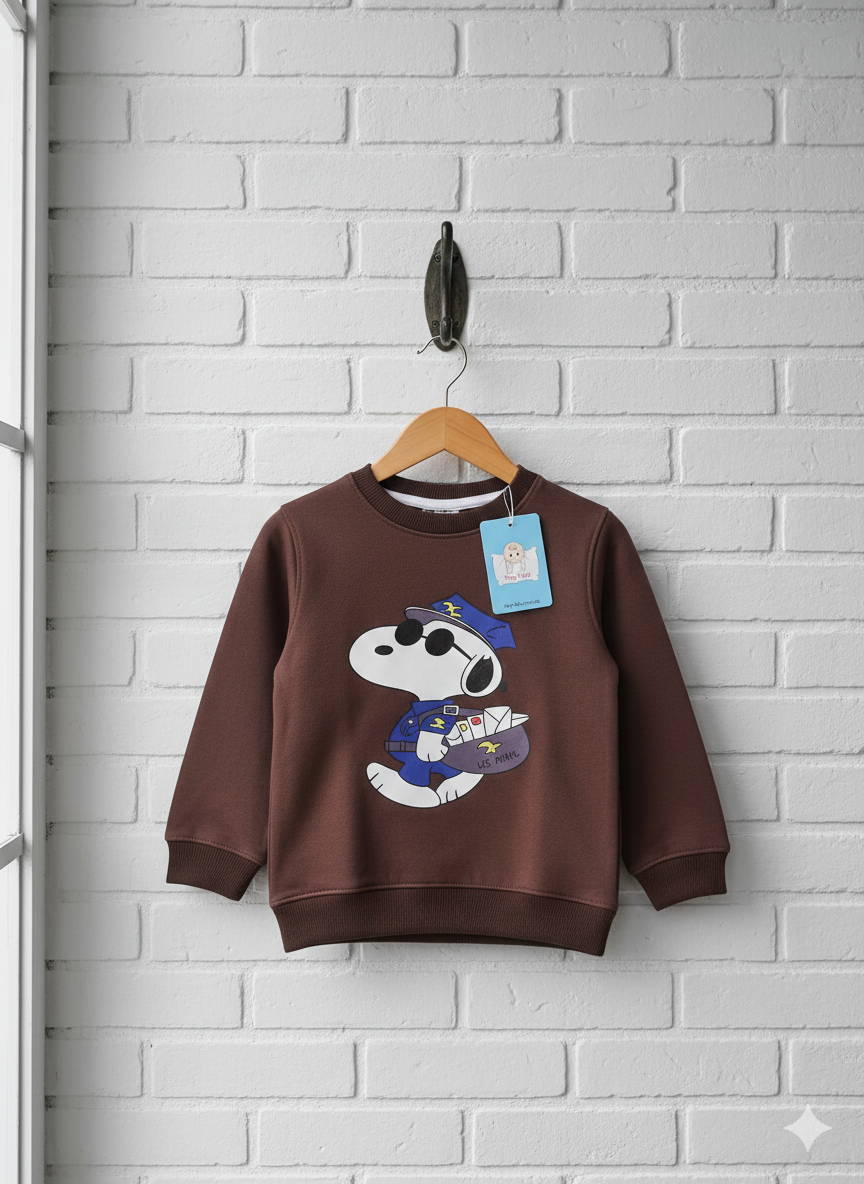 Snoopy Brown Premium Fleece SweatShirt