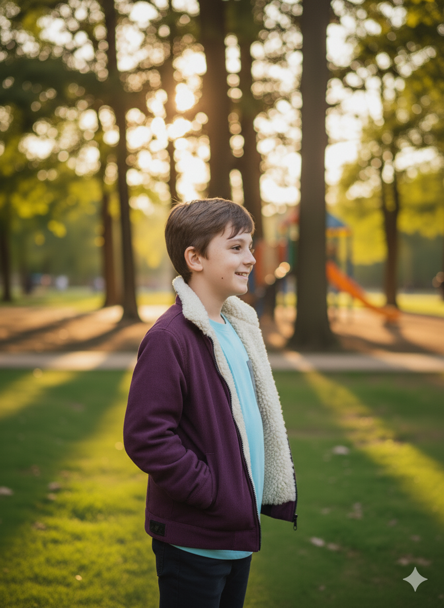 Violet corduroy Inner Furr jacket