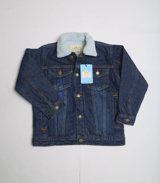 Denim Inner Fur Jacket - Royal Blue