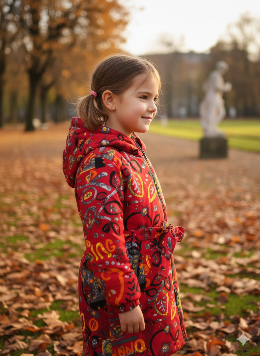 Printed Long Coat With Full Inner Furr