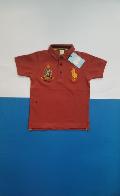 Boys Polo Shirt - Rust Brown