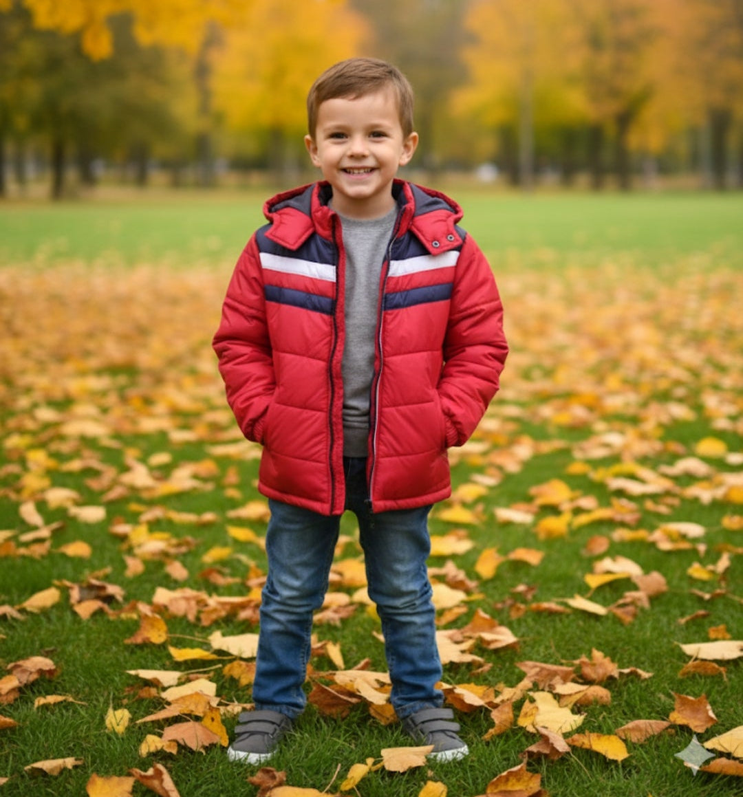 Scarlet Red Quilted Puffer Jacket
