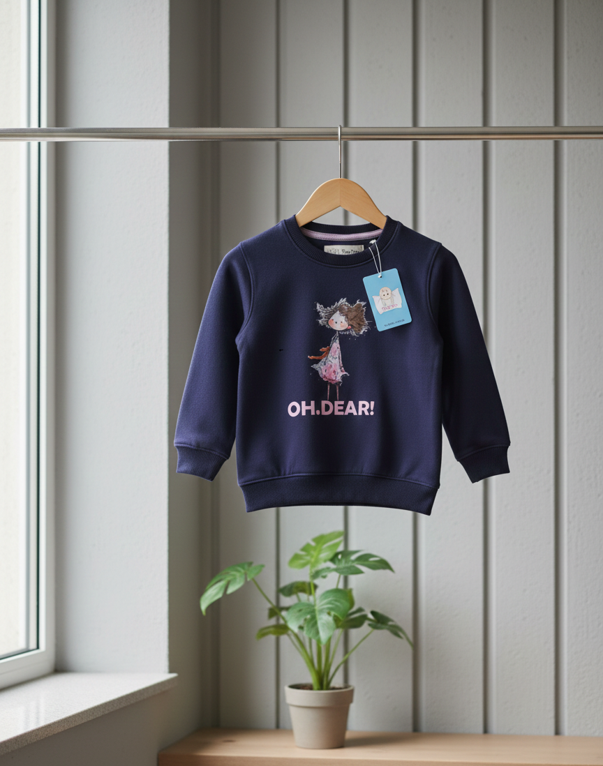 OH Dear Premuim Blue Fleece Sweatshirt