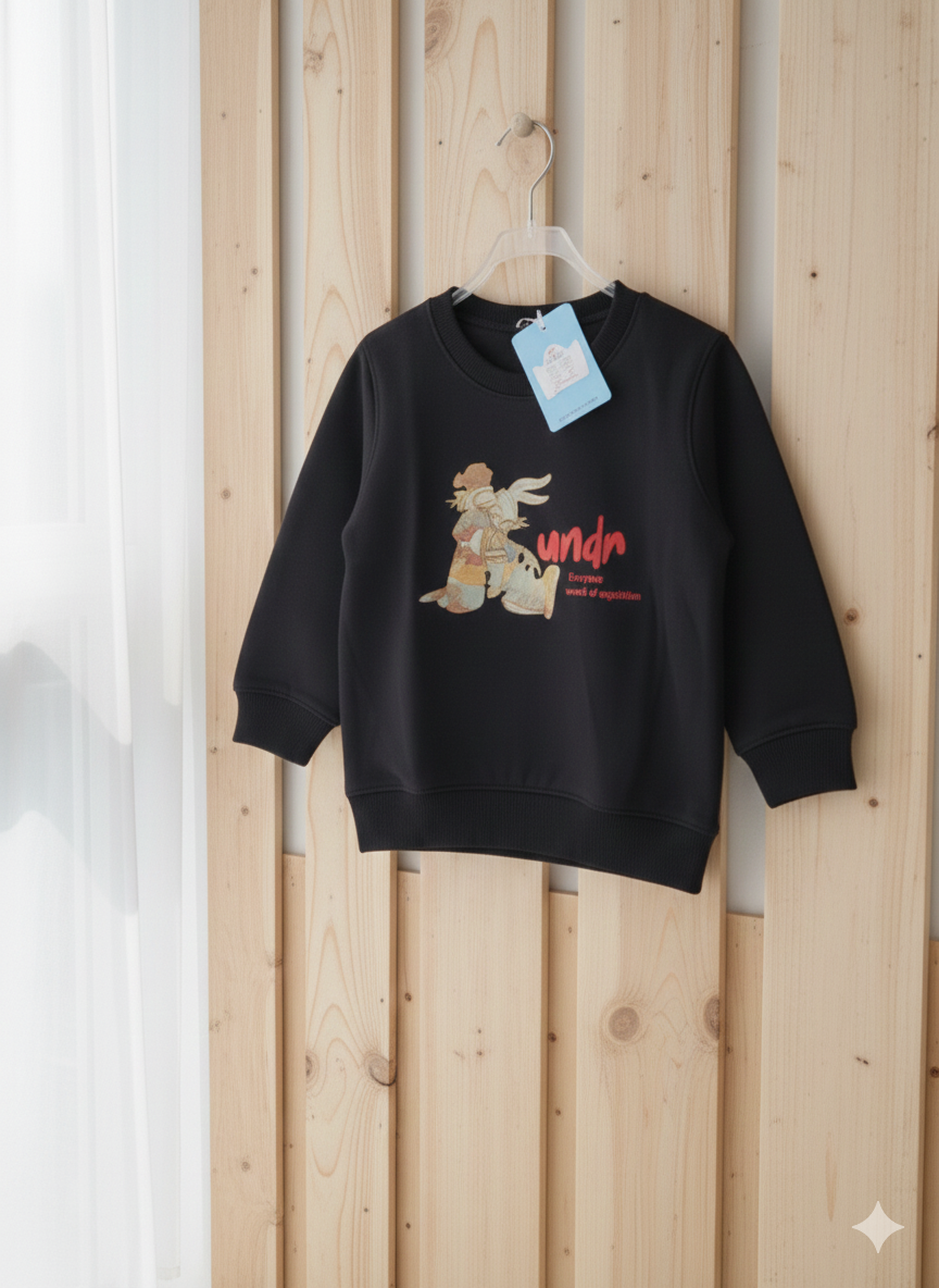 Patpat Rabbit Black Undr - Premium Fleece SweatShirt