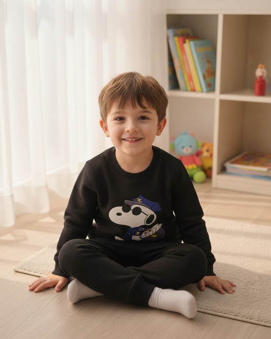 Snoopy Black Premium Fleece SweatShirt