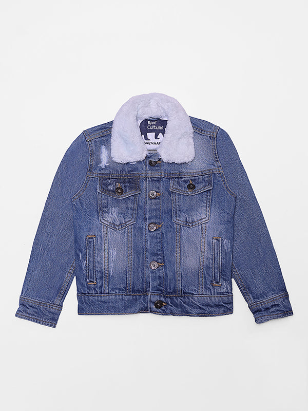 Denim Biker Jacket - Basic Blue