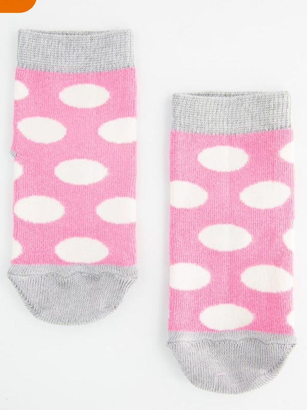 Polka Dot Pink Crew Socks - P10