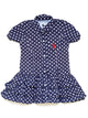 Polka dot frilled polo dress
