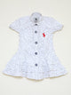 White frilled polo dress