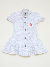 Load image into Gallery viewer, White frilled polo dress
