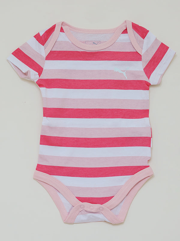 puma pink big striped romper dress