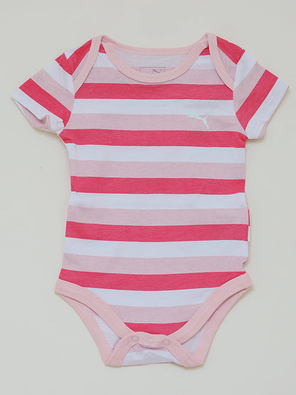 puma pink big striped romper dress
