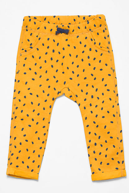 Infants Yellow Dots Fleece Pajama