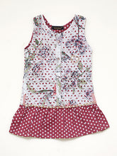 Load image into Gallery viewer, Chikankari Maroon polka dot flared dress with pearl belt
