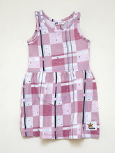 Load image into Gallery viewer, H&amp;M check pink jersey dress with headband
