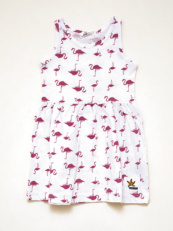 H&M flamingo jersey dress with headband