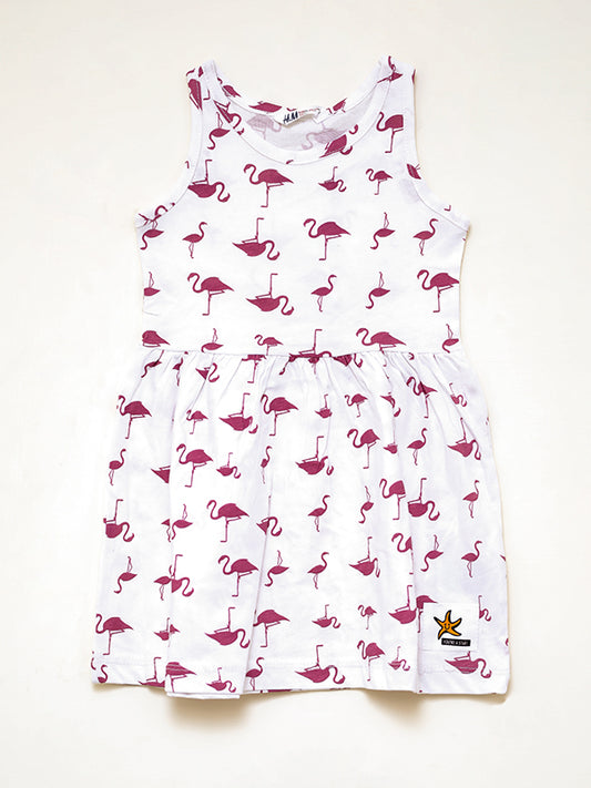 H&M flamingo jersey dress with headband