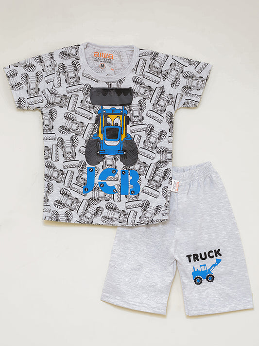 JCB heavy machine graphic suit - blue