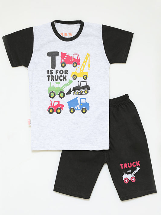 T for Truck graphic suit - black