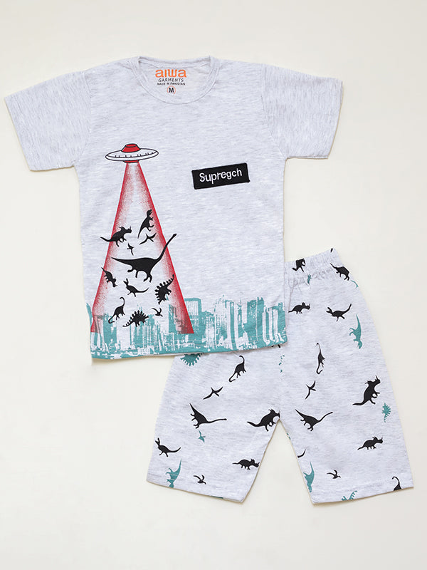 Dinosaur graphic suit - Red