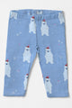 Snow Bear Blue Printed Fleece Pajama