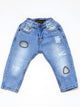 Denim light blue pant with knee patch