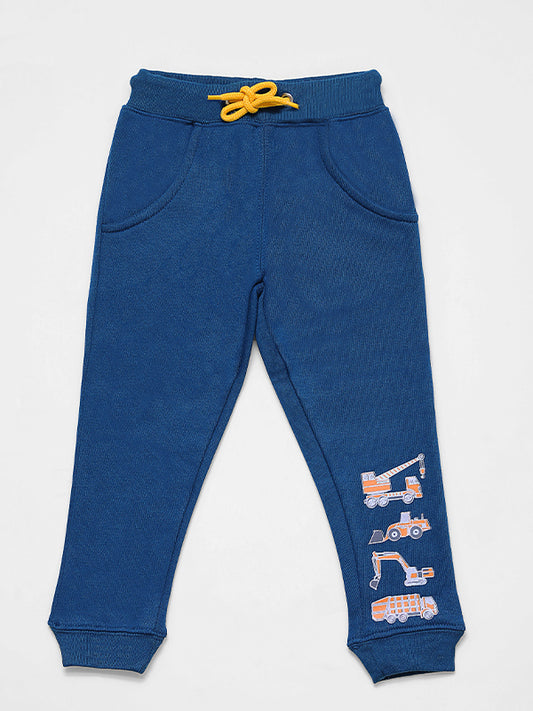 Blue Heavy Machine Graphic Fleece Pajama