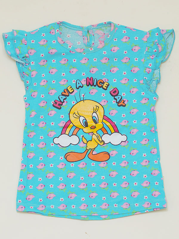 ZOCHEE tweety rainbow blue shirt