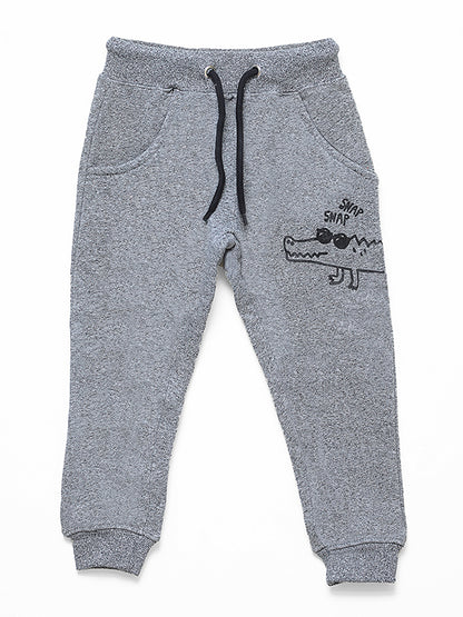 Snap Snap Dark Grey Fleece Pajama