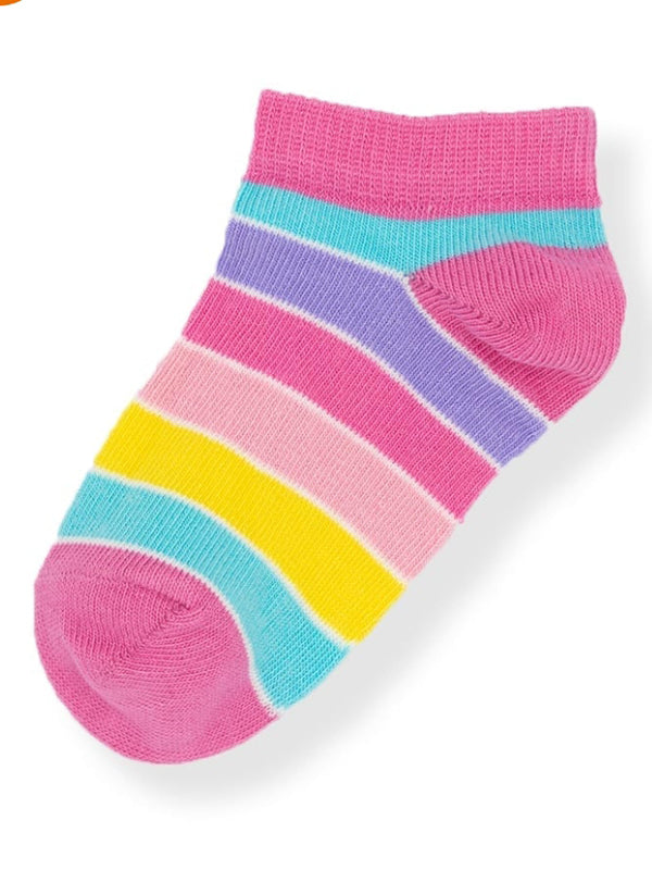 Pink Wide Lining Multi Ankle Socks - P18