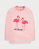 Flamingo 3D Embroidered Fleece Sweat Shirt