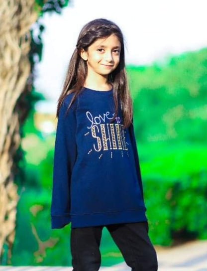 Love to Shine - 3D Embroidered Wool Sweat Shirt