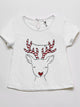 Hi Deer  glitery Tee - white