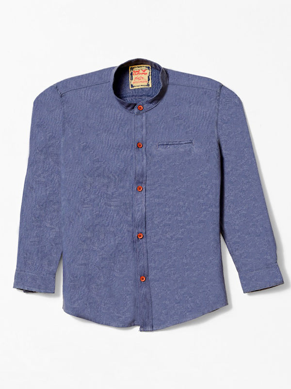 smart Casual khaddar Full Sleeves Shirt - Royal Blue