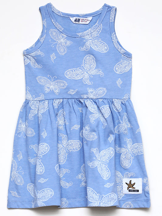 H&M Butterfly printed jersey dress with headbandss