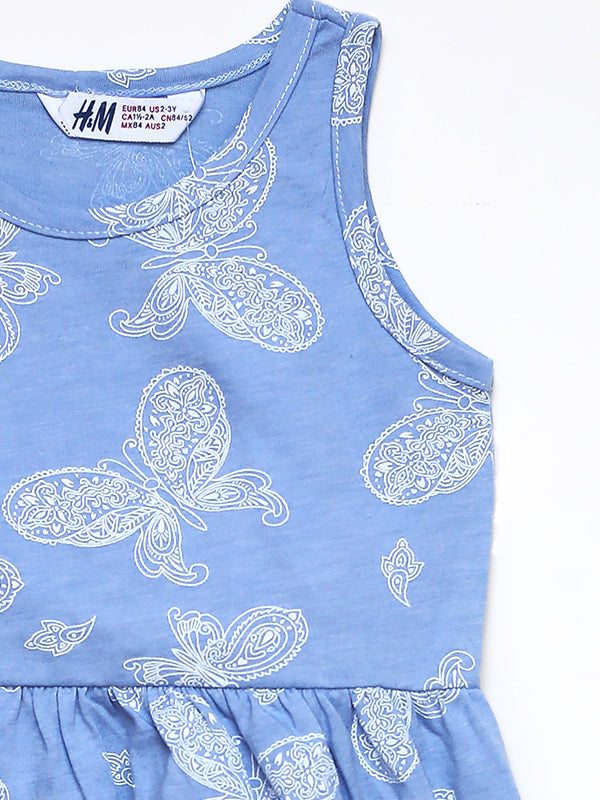 H&M Butterfly printed jersey dress with headbandss