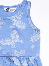 Load image into Gallery viewer, H&amp;M Butterfly printed jersey dress with headbandss
