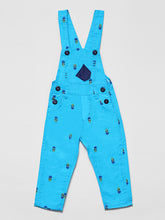 Load image into Gallery viewer, Denim Printed Dungaree Pineapple Graphic - Blue
