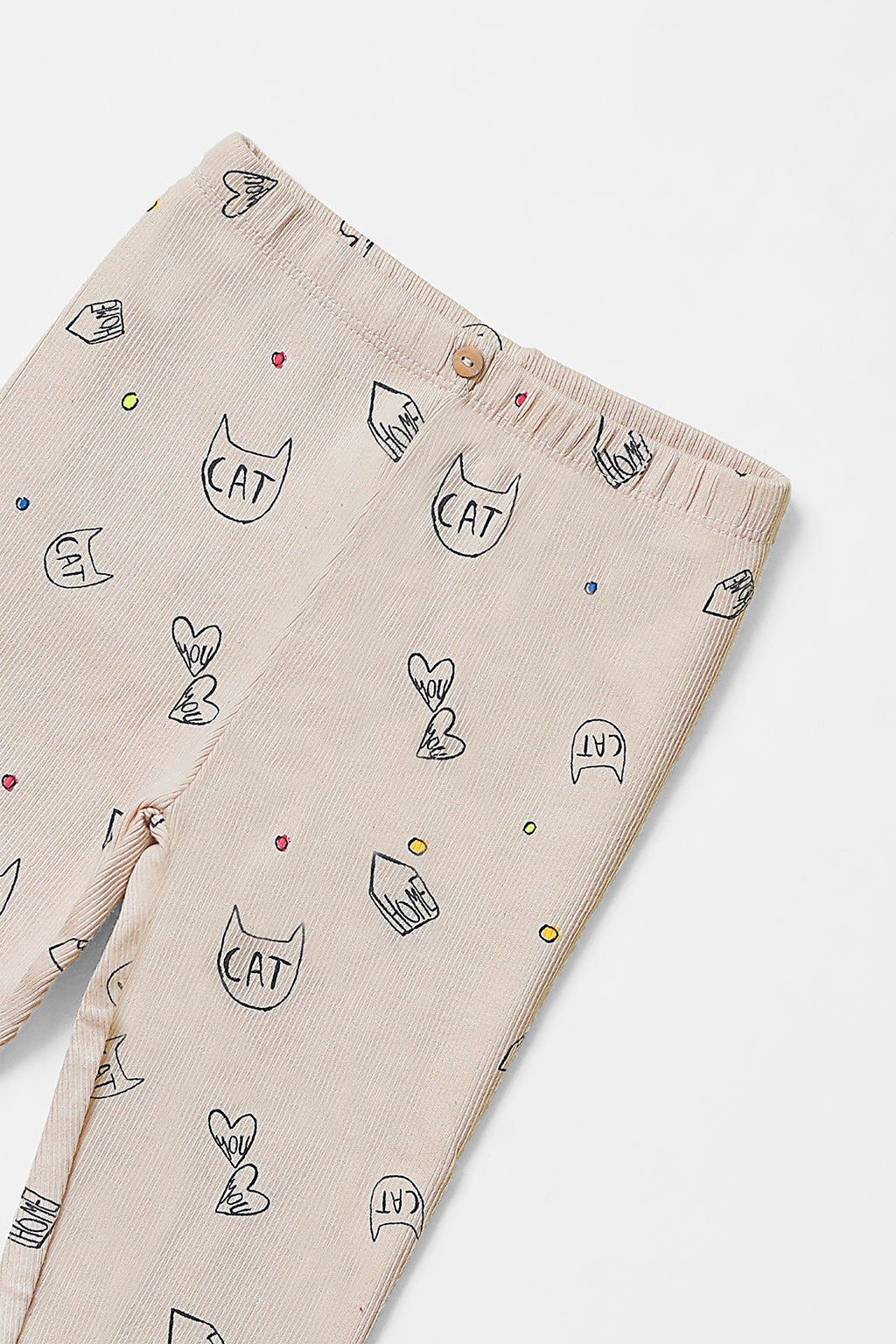 Cats Graphic Ribbed Pajama