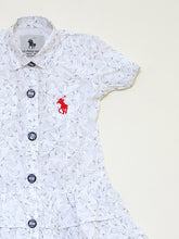 Load image into Gallery viewer, White frilled polo dress
