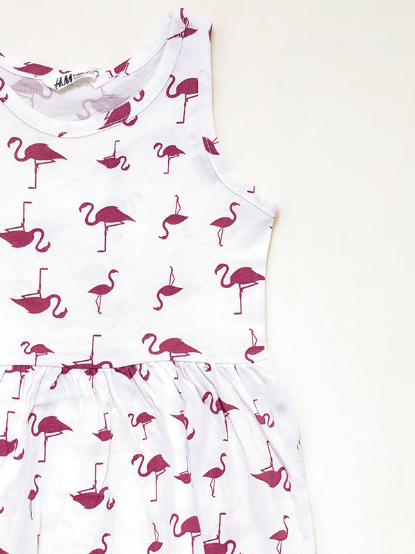 H&M flamingo jersey dress with headband