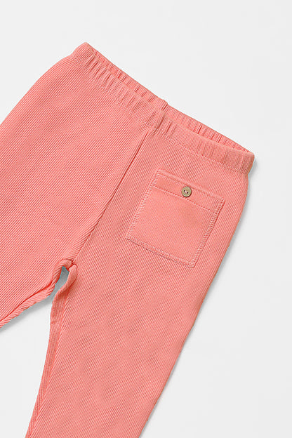 Peach Pink Ribbed Pajama