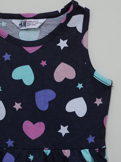 H&M Hearts overall print jersey dress with headband